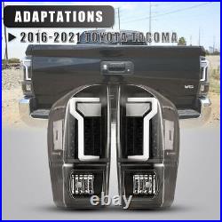 LED Tail Lights For 2016-2023 Toyota Tacoma Rear Brake Lamps Black Clear Lens