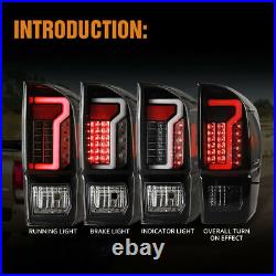 LED Tail Lights For 2016-2023 Toyota Tacoma Rear Brake Lamps Black Clear Lens