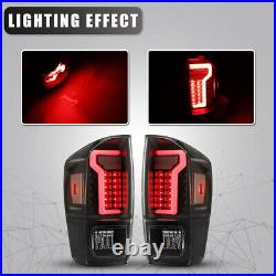 LED Tail Lights For 2016-2023 Toyota Tacoma Rear Brake Lamps Black Clear Lens