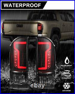 LED Tail Lights For 2016-2023 Toyota Tacoma Rear Brake Lamps Black Smoke Lens