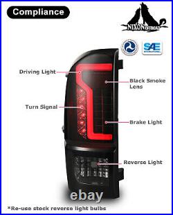 LED Tail Lights For 2016-2023 Toyota Tacoma Rear Brake Lamps Black Smoke Lens