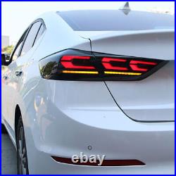 LED Tail Lights For 2017-2018 Hyundai Elantra Sequential Smoked Rear Lights Pair