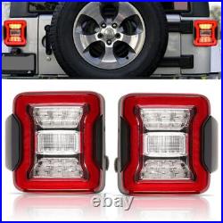 LED Tail Lights For 2018 2019 2022 Jeep Wrangler JL Rear Brake Turn Signal Lamps