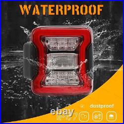 LED Tail Lights For 2018 2019 2022 Jeep Wrangler JL Rear Brake Turn Signal Lamps