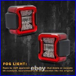 LED Tail Lights For 2018 2019 2022 Jeep Wrangler JL Rear Brake Turn Signal Lamps