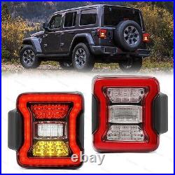 LED Tail Lights For 2018 2019 2022 Jeep Wrangler JL Rear Brake Turn Signal Lamps