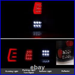 LED Tail Lights For 97-03 Ford F150/97-07 F250 F350 Super Duty Gloss Black Clear