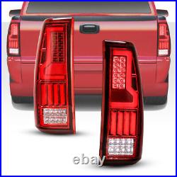 LED Tail Lights For 99-06 Chevy Silverado 99-02 GMC Sierra Red Brake Lamps Pair