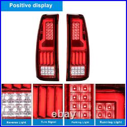LED Tail Lights For 99-06 Chevy Silverado 99-02 GMC Sierra Red Brake Lamps Pair
