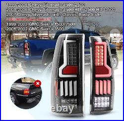 LED Tail Lights For 99-06 Chevy Silverado 99-03 GMC Sierra 1500 2500 3500 Clear