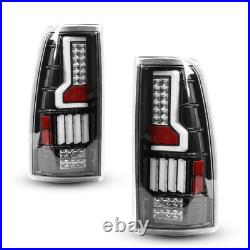 LED Tail Lights For 99-06 Chevy Silverado/99-03 GMC Sierra Black Brake Lamp Pair