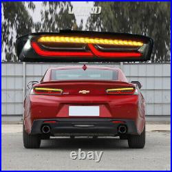 LED Tail Lights For Chevy Camaro 2016-2018 DRL White Smoked Brake Rear Lights