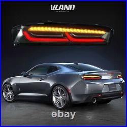 LED Tail Lights For Chevy Camaro 2016-2018 DRL White Smoked Brake Rear Lights