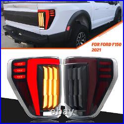 LED Tail Lights For Ford F-150 F150 XL STX 2021 2022 2023 Sequential Rear Lamps