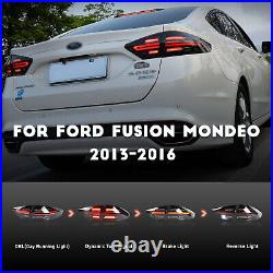 LED Tail Lights For Ford Fusion Mondeo 2013-2020 Dark Smoked Porsche Style 4PCS