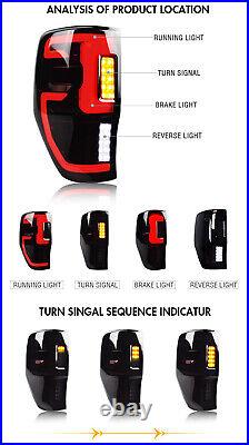 LED Tail Lights For Ford Ranger 2012-2018 Smoke Lens Signal Rear Lamp Assembly
