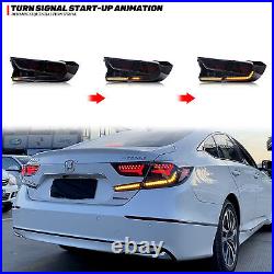 LED Tail Lights For Honda Accord 10Th Gen 2018-2022 Sequential Rear Lamps Smoke