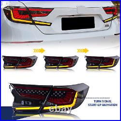 LED Tail Lights For Honda Accord 2018-2022 Sequential Animation Rear Lamps Smoke