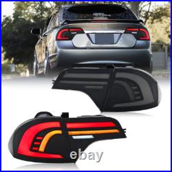 LED Tail Lights For Honda Civic Sedan 2006-2011 Sequential Turn Signal Rear Lamp