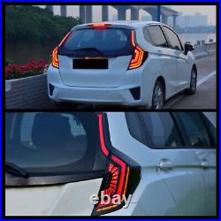 LED Tail Lights For Honda Fit 2014-2020 Animation Sequential Black Rear Lamps