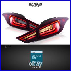 LED Tail Lights For Hyundai Elantra 2011-2015 Red Rear Lamps Sequential Lights
