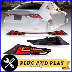 LED Tail Lights For Lexus IS250 300H 350F 2014-2020 Smoke Sequential Signal Lamp