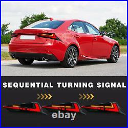 LED Tail Lights For Lexus IS250 300h 350 F 2014-2020 Red 3PCS Start UP Animation