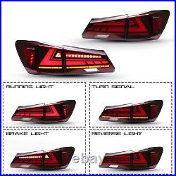 LED Tail Lights For Lexus IS250 IS350 ISF 2006-2013 Rear Start-up Animation Red