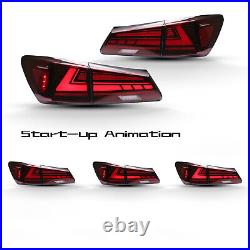 LED Tail Lights For Lexus IS250 IS350 ISF 2006-2013 Rear Start-up Animation Red
