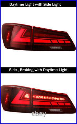 LED Tail Lights For Lexus IS250 IS350 ISF 2006-2013 Red Lamps Start UP Animation
