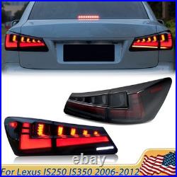 LED Tail Lights For Lexus IS250 IS350 ISF 2006-2013 Smoke Lens Sequential