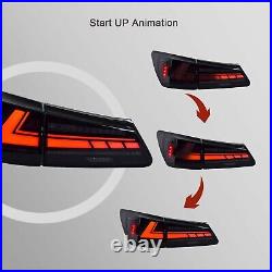 LED Tail Lights For Lexus IS250 IS350 ISF 2006-2013 Smoked Start UP Animation