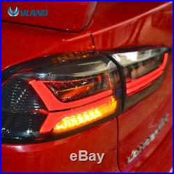 LED Tail Lights For Mitsubishi Lancer 2008-2017 EVO X Audi Look Smoked Black