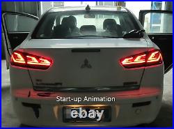 LED Tail Lights For Mitsubishi Lancer 2008-2017 EVO X Smoked 4Pcs Rear Lamp