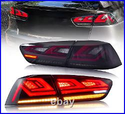 LED Tail Lights For Mitsubishi Lancer EVO EX 2008-2017 Smoked 4Pcs Rear Assembly