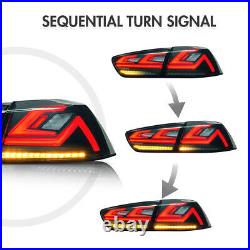 LED Tail Lights For Mitsubishi Lancer EX 2008-2017 EVO X Smoked 4Pcs Rear Lamps