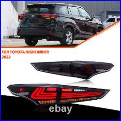 LED Tail Lights For Toyota Highlander 2020 2021 2022 Animation Rear lamps Smoke