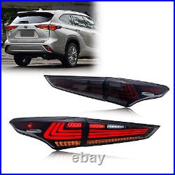 LED Tail Lights For Toyota Highlander 2020 2021 2022 Smoke Animation Rear lamps