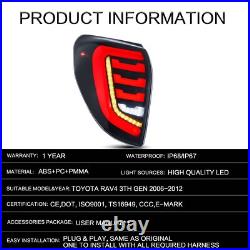LED Tail Lights For Toyota RAV4 2006-2012 withAnimation Sequential Turn Rear Lamp