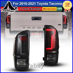 LED Tail Lights Rear Lamps For 2016-2021 Toyota Tacoma Black Smoke Lens Pair L+R