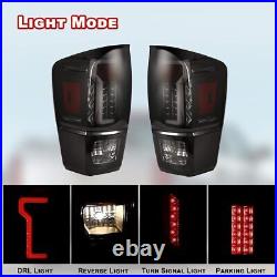 LED Tail Lights Rear Lamps For 2016-2021 Toyota Tacoma Black Smoke Lens Pair L+R