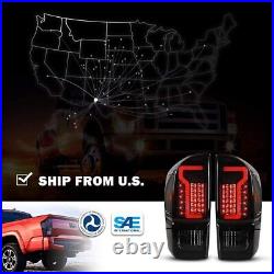 LED Tail Lights Rear Lamps For 2016-2021 Toyota Tacoma Black Smoke Lens Pair L+R