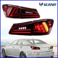 LED Tail Lights Red Clear Rear Lamps Assembly For Lexus IS 350 IS 250 2006-2012