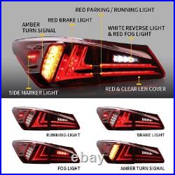 LED Tail Lights Red Clear Rear Lamps Assembly For Lexus IS 350 IS 250 2006-2012