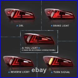 LED Tail Lights Red Clear Rear Lamps Assembly For Lexus IS 350 IS 250 2006-2012