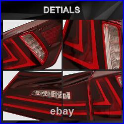LED Tail Lights Red Clear Rear Lamps Assembly For Lexus IS 350 IS 250 2006-2012