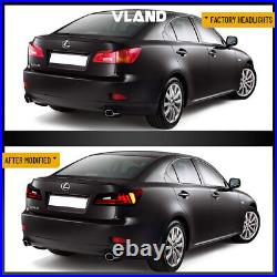 LED Tail Lights Red Clear Rear Lamps Assembly For Lexus IS 350 IS 250 2006-2012