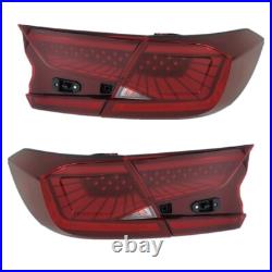 LED Tail Lights Red Lens for Honda Accord Sedan 2018-2022 10th Gen Rear Lights LED Tail Lights Red Lens for Honda Accord Sedan 2018-2022 10th Gen Rear Lights