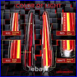 LED Tail Lights Red Rear Lamp For Cadillac Escalade ESV 2007-2014 Plug & Play