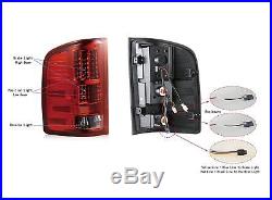 LED Tail Lights Replacement for 2007-2013 Chevy Silverado Black Smoke Rear Lamps
